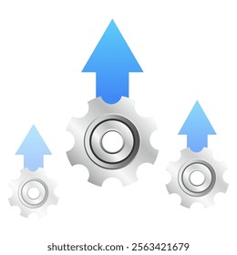 Operational excellence glyph icon. Technology optimization, innovation, production growth concept. Vector illustration