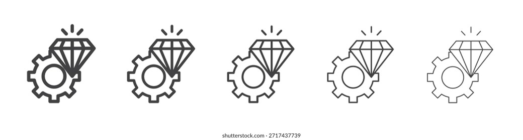 Icono de excelencia operativa en el concepto de trazos lineales