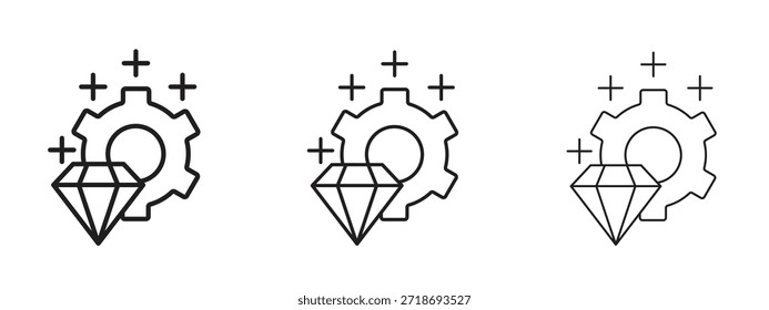 Conjunto de pictogramas negros con logotipo de excelencia operativa. arte de contorno de línea delgada.