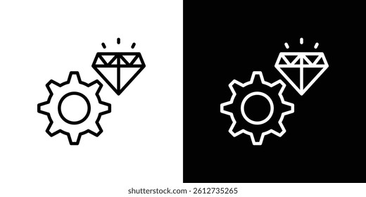 Operational excellence icon set. Black illustration isolated for graphic and web design