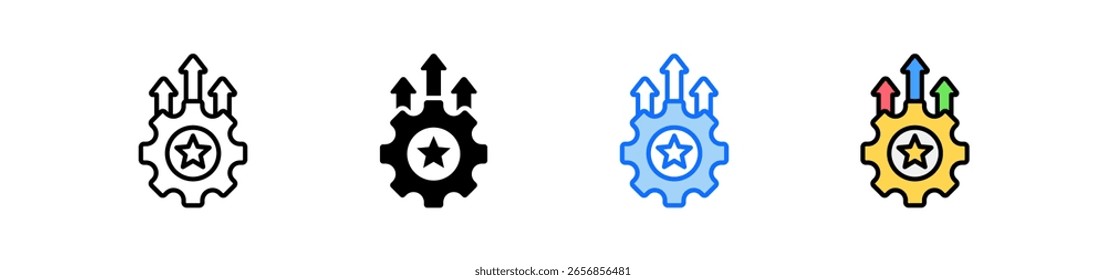 Operational Excellence Icon Set Multiple Style Collection