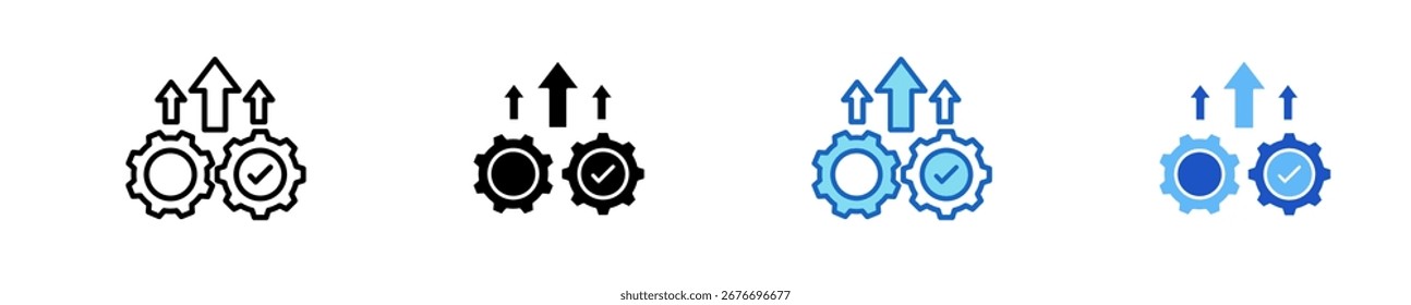 Operational Excellence Icon Set Multiple Style Collection