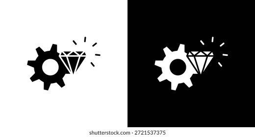 Paquete de diseño de ilustración plana de Vector de silueta de icono de excelencia operativa.