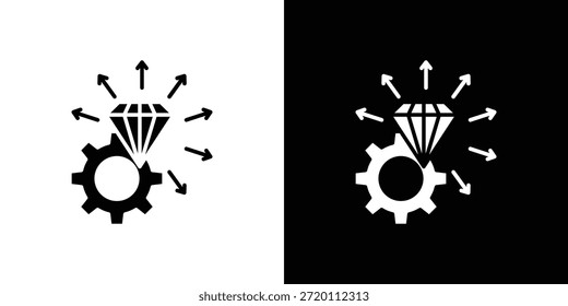 Icono de excelencia operativa ilustraciones gráficas planas simples. Vector de silueta blanco y negro