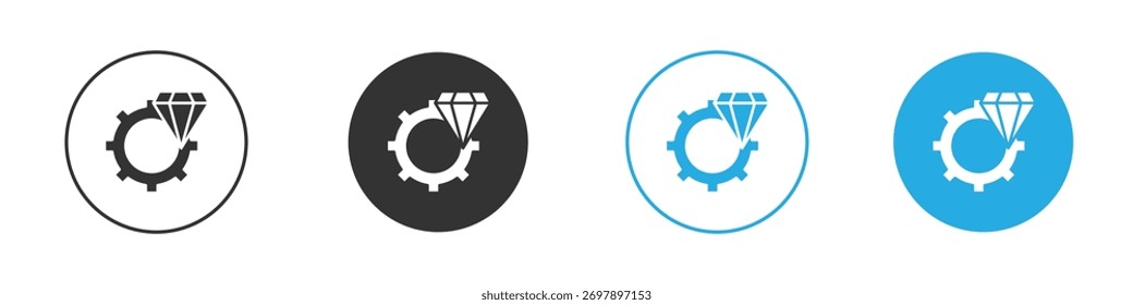 Ícone de excelência operacional símbolo estilo plano em fundo branco.