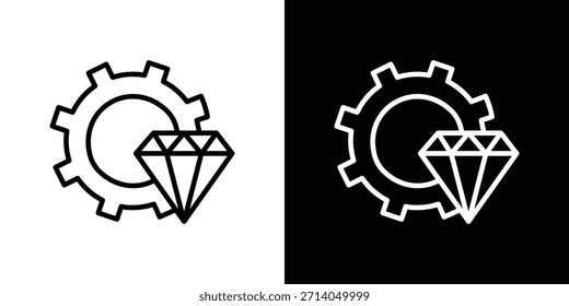 Icono de excelencia operativa en trazo delgado y estilo plano.