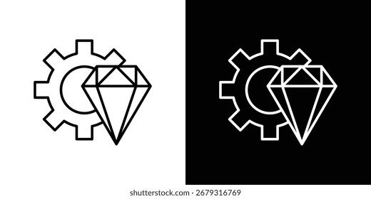 Symbol für operative Exzellenz, Vektorsymbol in schwarz-weißen Linien