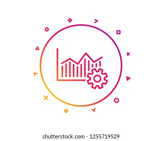 Operational excellence line icon. Cogwheel sign. Gradient pattern line button. Operational excellence icon design. Geometric shapes. Vector