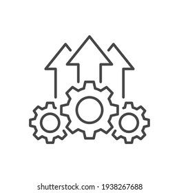 Operational excellence line icon. Simple outline style symbol. Optimize technology, innovation, production growth concept. Vector illustration isolated on white background. EPS 10.