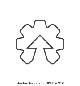 Operational excellence line icon. Simple outline style symbol. Optimize technology, innovation, production growth concept. Vector illustration isolated on white background. EPS 10.