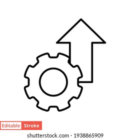 Operational excellence line icon. Simple outline style symbol. Optimize technology, innovation, production growth concept. Vector illustration isolated on white background. Editable Stroke EPS 10.