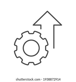 Icono de línea de excelencia operativa. Símbolo sencillo de estilo de contorno. Optimizar la tecnología, la innovación, el concepto de crecimiento de la producción. Ilustración vectorial aislada en fondo blanco. EPS 10.