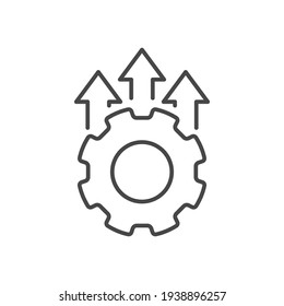 Operational excellence line icon. Simple outline style symbol. Optimize technology, innovation, production growth concept. Vector illustration isolated on white background. EPS 10.