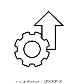 Operational excellence line icon. Simple outline style symbol. Optimize technology, innovation, production growth concept. Vector illustration isolated on white background. EPS 10.