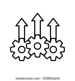 Operational excellence line icon. Simple outline style symbol. Optimize technology, innovation, production growth concept. Vector illustration isolated on white background. EPS 10.