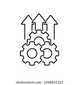 Operational excellence line icon. Simple outline style symbol. Optimize technology, innovation, production growth concept. Vector illustration isolated on white background.