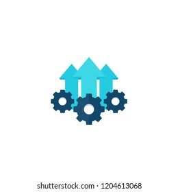 Operational Excellence Production Growth Icon Stock Vector Royalty Free