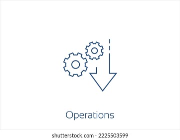 Excelencia operacional, crecimiento de la producción, gestión de proyectos, eficiencia 
Ejecución, diseño de iconos vectoriales - Accionamiento editable
