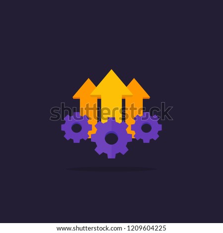 Operational excellence, production growth, vector icon
