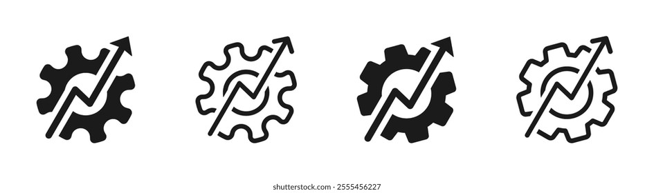 Operational excellence vector icon collection. Production growth illustration vector signs set. Operational excellence icon