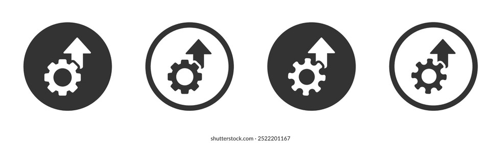 Conjunto de iconos vectoriales de excelencia operativa. Icono de excelencia operativa. Icono del Mejorar del sistema. Signos de Vector del proceso del Actualizar