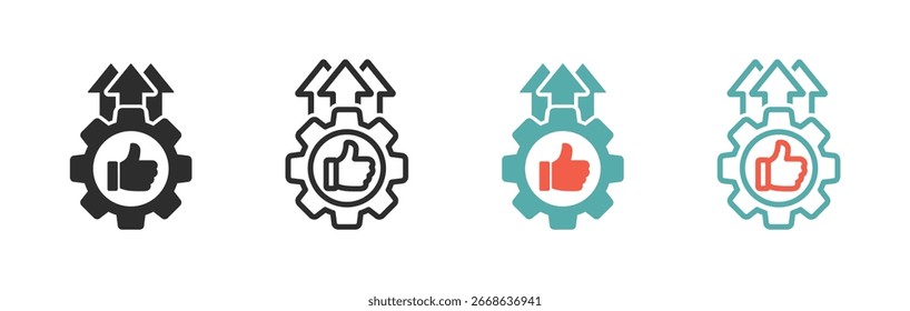Conjunto de iconos vectoriales de excelencia operativa. Excelencia operativa Diseño de íconos de Vector