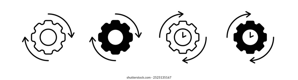 Operational Flow Vector thin line vector icons collection.