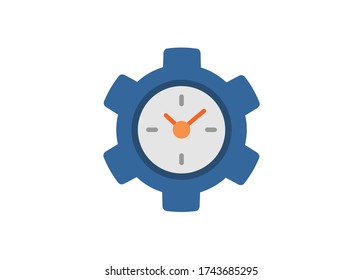 Hora de funcionamiento. Ilustración plana simple.