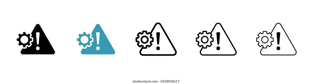 Operational Malfunction Vector Icon Set. System glitch alert vector symbol for UI design.