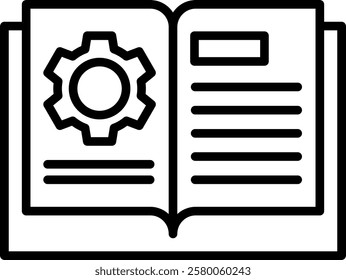 Operational Manual icon line vector illustration