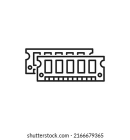 Operational memory, RAM icon. High quality black vector illustration.