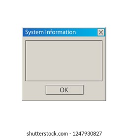 Operational Message .Classic computer window .Vintage User Interface. Vector Illustration.