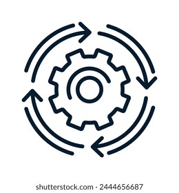 Operational process. Vector linear icon isolated on white background.