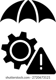 Ilustración vectorial de glifos de icono de resiliencia operativa