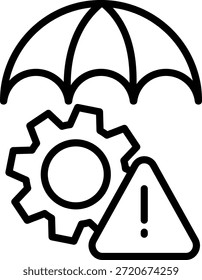 Ilustración vectorial de línea de iconos de resiliencia operativa