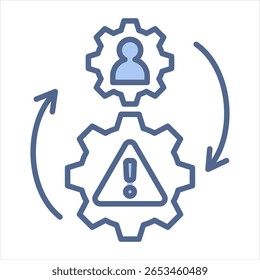 Blaues Symbol für operationelles Risiko, Vektorgrafik