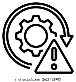 Ícone de risco operacional - ilustração do vetor de linha