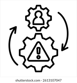 Operational Risk Line Icon Vector Illustration
