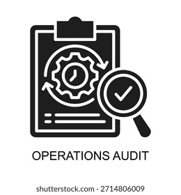 Ilustração de vetor de glifos de ícones de Auditoria de Operações