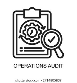 Ilustração de vetor de linha de ícone de Auditoria de Operações