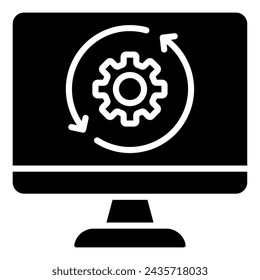 Ilustración vectorial de línea de icono de operaciones de TI