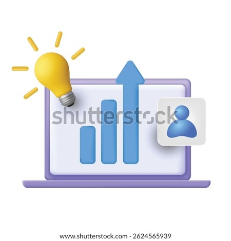 Operations Icon with upwards graph and bulb