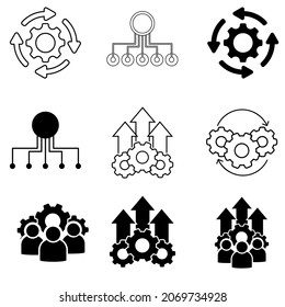 Operations icon vector set. workflow illustration sign collection. work flow symbol. automate logo.