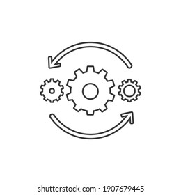 Operations line icon isolated on white background. Vector illustration