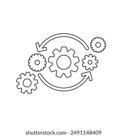 Operations line icon isolated on white background. Vector illustration