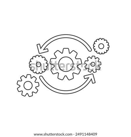 Operations line icon isolated on white background. Vector illustration