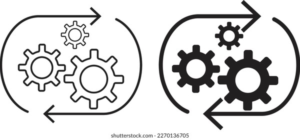 Operations line icon simple trendy flat style line and solid Isolated vector illustration on white background. For apps, logo, websites, symbol , UI, UX, graphic and web design. EPS 10.