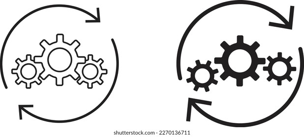 Operations line icon simple trendy flat style line and solid Isolated vector illustration on white background. For apps, logo, websites, symbol , UI, UX, graphic and web design. EPS 10.