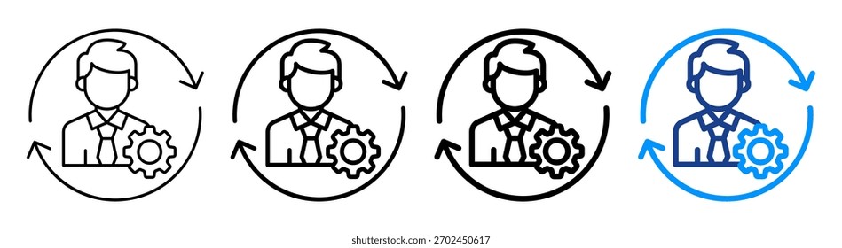 Conjunto de Colección de contorno diferente del icono de gestión de operaciones