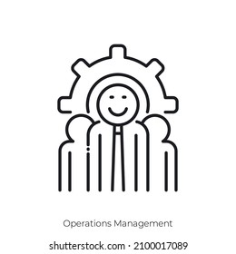 Operations Management Icon. Outline Style Icon Design Isolated On White Background